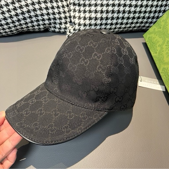 Gucci Accessories - Gucci Black Monogram Baseball Cap